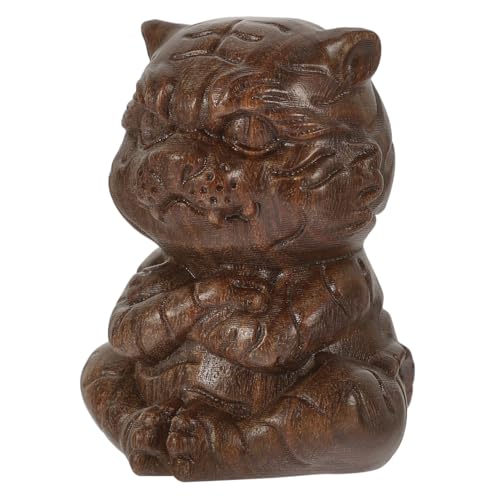 Gatuida Graviertes Holz Tiger Ornament Tischdekoration Handgefertigt Natürliche Holzmaserung Lebendige Cartoon Dekoration für Haus Büro von Gatuida