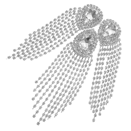 Gatuida Große Silberne Strass Tropfen Quaste Applikation Langlebiges Funkelndes Schmuck Accessoire zum Aufnähen für Kleidung Taschen Schuhe und DIY Veredelung Gatuida Große Silberne Strass Tropfen Quaste Applikation Langlebiges Funkelndes Schmuck Accessoire zum Aufnähen für Kleidung Taschen Schuhe und DIY Veredelung von Gatuida