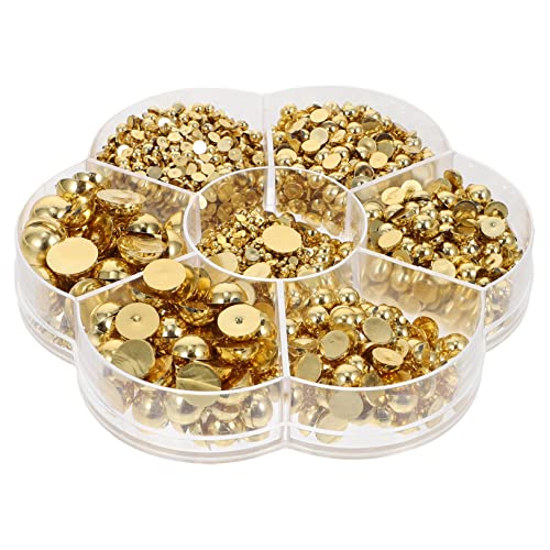 Gatuida Halbkreisförmige Perlen Dekorationen für DIY Projekte Goldene Selbstklebende Schmuckperlen für Kleidung Bastelarbeiten und Designs von Gatuida