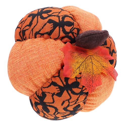 Gatuida Handgemachte Stoff Kürbisfigur mit Lächelndem Gesicht Gefüllt mit PP Baumwolle Langlebige Halloween Dekoration für Ernteparty Tischmittelpunkt Leichte Indoor Herbst Deko von Gatuida
