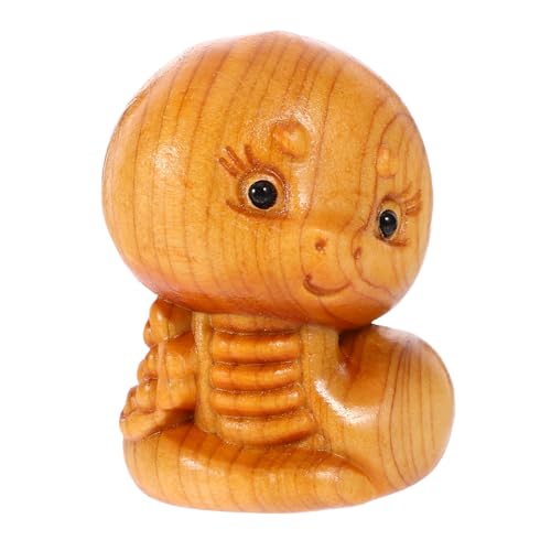 Gatuida Handgeschnitzte Mini Schlangenfigur aus Holz Dekorative Schlange für Garten und Tisch zum Neujahr Lehrreiches Modell für Zeichen Symbol von Gatuida