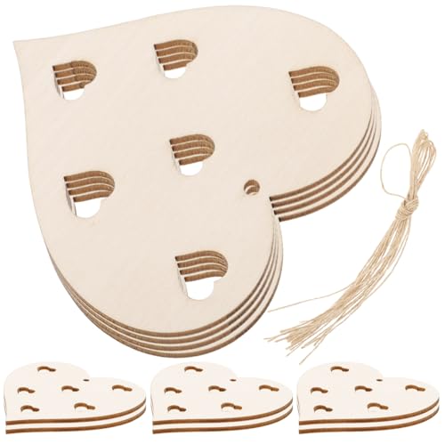 Gatuida Holzherzen Basteln Herzförmige Holzscheiben Blanko Holzherzen mit Glatter Oberfläche zum Beschriften und Aufhängen für DIY Deko und Kreative Handarbeiten von Gatuida