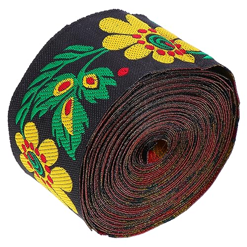 Gatuida Jacquardband Blumenmuster Breites Gewebtes Band mit Stickerei für Kleidung DIY Bastelbedarf Schwarz Ethnischer Stil für Kreative Projekte Gatuida Jacquardband Blumenmuster Breites Gewebtes Band mit Stickerei für Kleidung DIY Bastelbedarf Schwarz Ethnischer Stil für Kreative Projekte von Gatuida
