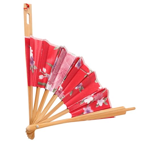 Gatuida Japanischer Runder Faltfächer mit Floralem Muster Faltbarer Holz Handfächer mit Quaste Klassischer Stil für Tanz Fotoshooting Dekoration und Sommergebrauch Tragbar und Leicht von Gatuida
