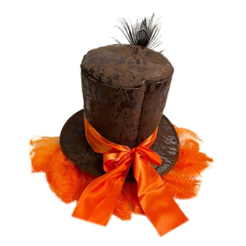 Gatuida Karneval Partyhut mit Pfauenfeder Orangefarbener Cosplay Zaubererhut Bequemes Hautfreundliches Material für Kostüm und Themenpartys Auffälliges Accessoire für Halloween und Gatuida Karneval Partyhut mit Pfauenfeder Orangefarbener Cosplay Zaubererhut Bequemes Hautfreundliches Material für Kostüm und Themenpartys Auffälliges Accessoire für Halloween und von Gatuida