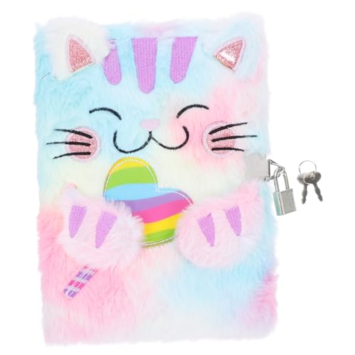 Gatuida Katzen Notizbuch mit Schloss Flauschiges Cartoon Tagebuch für Süßes Tierdesign Schreibblock für Zeichnen Erinnerungen Trendigen Farben von Gatuida