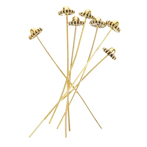 Gatuida Kopfnadel für Schmuckherstellung Dekorative Kupferperlen Nadel mit Blumenoberteil für DIY Bead Projekte für Armbänder und Mehr von Gatuida