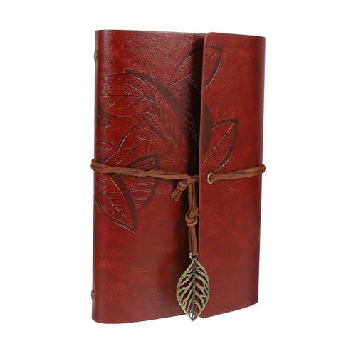 Gatuida Kreatives Vintage Notizbuch mit Stabiler Pu hülle Reise Tagebuch Journal Handliches Planer notizheft für Schüler Studenten und Berufstätige Braunes Design für Tägliche Notizen und von Gatuida