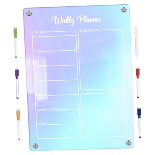 Gatuida Magnetisches Abwischbares Wochenplaner Teilig Acrylfarbene Dekorative Kühlschrank Tafel mit Marker Multifunktionale Transparente Planungs und Notiztafel für Haushalt und Büro Gatuida Magnetisches Abwischbares Wochenplaner Teilig Acrylfarbene Dekorative Kühlschrank Tafel mit Marker Multifunktionale Transparente Planungs und Notiztafel für Haushalt und Büro von Gatuida
