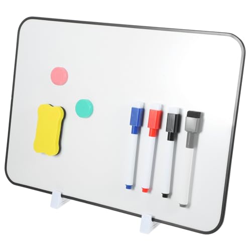 Gatuida Magnetisches Whiteboard Doppelseitig Trocken Abwischbar mit Ständer und Markern Inklusive Radiergummi Praktisches Desktop Whiteboard für Büro Schule und Zuhause Zufällige Farbe von Gatuida