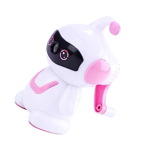Gatuida Manueller Cartoon Roboter Bleistiftspitzer für Einstellbarer Anspitzer mit Handkurbel Langlebiger Kunststoff für Schule Büro Home Study Kreatives Lernen von Gatuida