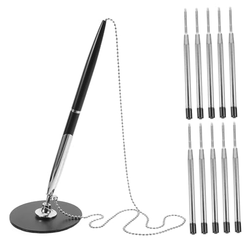 Gatuida Metal Kugelschreiber mit Kette Drehbarer Schreibtisch Stiftset für Büro und Bank Langlebiger Metallkörper Nachfüllbare Minen Glattes Schreiben und Sicherer Halter Gatuida Metal Kugelschreiber mit Kette Drehbarer Schreibtisch Stiftset für Büro und Bank Langlebiger Metallkörper Nachfüllbare Minen Glattes Schreiben und Sicherer Halter von Gatuida