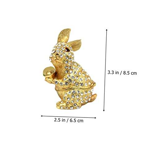Gatuida Metall Schmuckkästchen mit Funkelndem Kaninchen design Kleine Schmuckschatulle für Ringe Ohrringe Praktische Aufbewahrung für Juwelen Sichere Geschenkbox für Valentinstag und von Gatuida