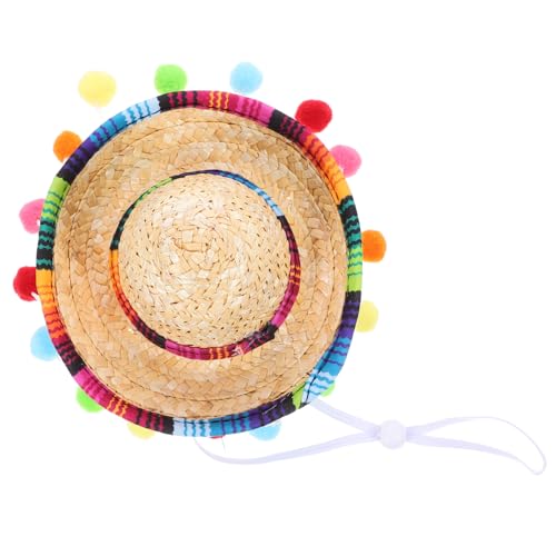 Gatuida Mexikanischer Sombrero Partyhut mit Kinnriemen Kleiner Strohhut für Karneval und Festlichkeiten Bunte Deko für Themenpartys und Auftritte Leicht und Stylisch von Gatuida