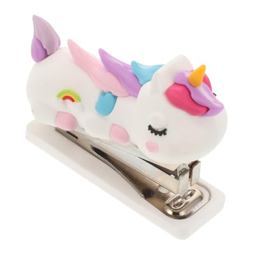 Gatuida Mini Einhorn Hefter Tragbarer Handhefters für Büro und Schule für Studenten Niedlicher Desktop Hefter mit Stabiler und Glattem Stapelmechanismus von Gatuida
