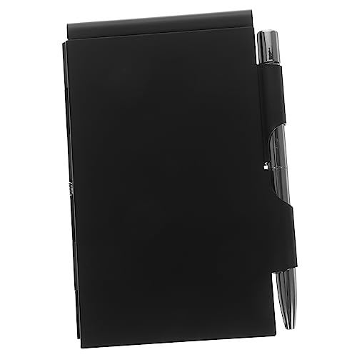 Gatuida Mini Notizbuch mit Stift Tragbarer Notizblock mit Metallgehäuse für Büro Schule und Zuhause Abnehmbares Notizbuch für To Do Listen und Erinnerungen Schwarz von Gatuida