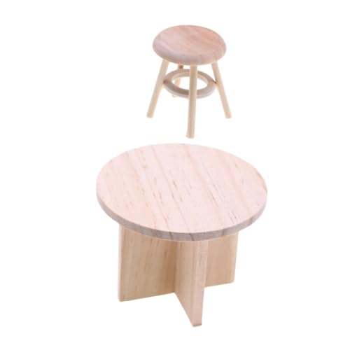 Gatuida Miniatur Holz Möbel Runde Hocker und Tisch aus Massivholz Unbehandelt Elegantes Design für Puppenhaus Zubehör Vielseitige Dekoration Kompakt und Praktisch für Kleine Räume Gatuida Miniatur Holz Möbel Runde Hocker und Tisch aus Massivholz Unbehandelt Elegantes Design für Puppenhaus Zubehör Vielseitige Dekoration Kompakt und Praktisch für Kleine Räume von Gatuida
