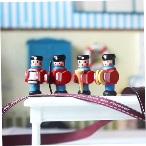 Gatuida Miniatur Holzfigur Drummer Handgefertigte Kleine Holzpuppe als Dekoration und Foto Requisite Leichtes DIY Puppenhaus Zubehör Kreatives Montessori Robust und Detailreich von Gatuida