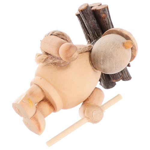 Gatuida Miniatur Holzfigur aus Holz Kompakte Garten Desktop deko Handgefertigte Cartoon Holzstatue Langlebig und Niedlich für Outdoor Innenräume von Gatuida