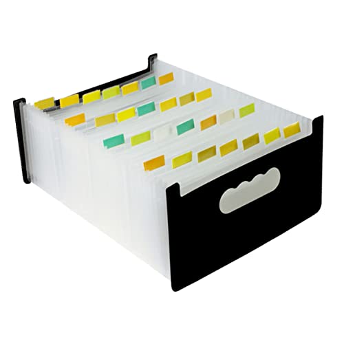 Gatuida Multi Layer Folder Bag Fächermappe mit Fächern Akkordeonordner für Wichtige Dokumente und Quittungen Tragbarer Organizer für Büro Schule und Zuhause Leicht und Schwarz von Gatuida