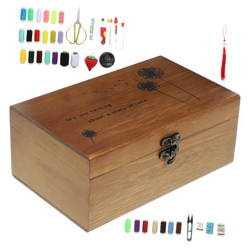 Gatuida Nähset Vintage Holzbox Langlebiges Nähzubehör Kompakt Tragbar für DIY Stickerei und Reparaturen Vielseitiges Nadel und Fadenset für Anfänger und Profis Praktisches Tool Kit Gatuida Nähset Vintage Holzbox Langlebiges Nähzubehör Kompakt Tragbar für DIY Stickerei und Reparaturen Vielseitiges Nadel und Fadenset für Anfänger und Profis Praktisches Tool Kit von Gatuida