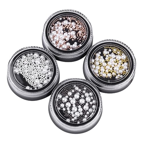 Gatuida Nail Art Perlen Weiß Imitation Perlen Kugeln Nageldekoration DIY Maniküre Zubehör für Frauen Mädchen von Gatuida