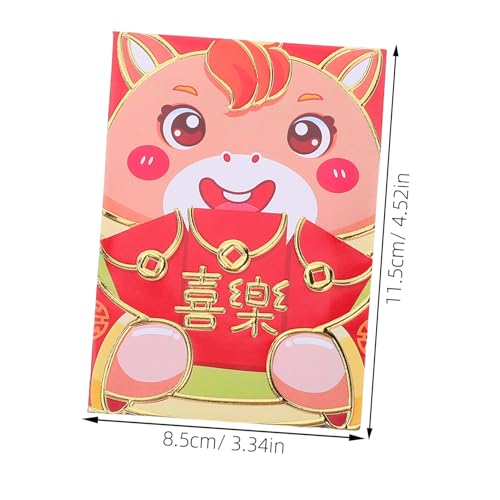 Gatuida Pack Chinesische Rote Umschläge Lunar Year Kartonpapier Hong Bao mit Cartoon Pferde Glücksumschläge für Frühlingsfest Geschenkverpackung und Geldgeschenke Gatuida Pack Chinesische Rote Umschläge Lunar Year Kartonpapier Hong Bao mit Cartoon Pferde Glücksumschläge für Frühlingsfest Geschenkverpackung und Geldgeschenke von Gatuida