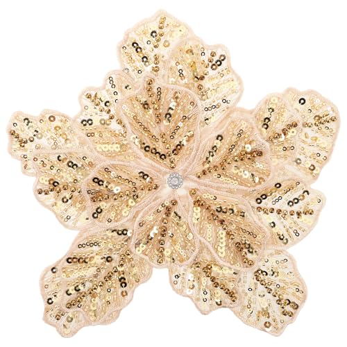 Gatuida Pailletten-Blumenapplikationen, Perlenstickerei, zum Aufnähen, weihnachtliche dekorative Aufnäher für Kleidung, Reparatur, Rucksäcke, Weihnachtskostüm-Dekoration Gatuida Pailletten-Blumenapplikationen, Perlenstickerei, zum Aufnähen, weihnachtliche dekorative Aufnäher für Kleidung, Reparatur, Rucksäcke, Weihnachtskostüm-Dekoration von Gatuida