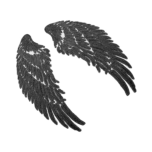 Gatuida Pailletten Engelsflügel Patch Schwarz zum Aufnähen und Aufbügeln Bestickte Flügel Applikation für DIY Kleidung Jacken Jeans Taschen Langlebiger und Paillettenstoff Hand und Gatuida Pailletten Engelsflügel Patch Schwarz zum Aufnähen und Aufbügeln Bestickte Flügel Applikation für DIY Kleidung Jacken Jeans Taschen Langlebiger und Paillettenstoff Hand und von Gatuida