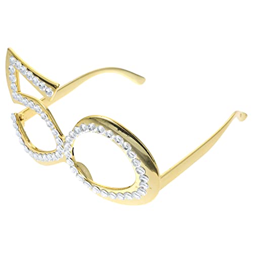 Gatuida Weihnachtsdekorationen Party-Brille Zum 50. Geburtstag Zahlen-Strass-Rahmen Lustige Kostüm-Brille Neuartige Brillen-Partygeschenke Golden Brillen von Gatuida