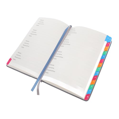 Gatuida Password notizbuch mit Bunten Alphabetischen Registerkarten Kompaktes Passwortbuch für Website adressen Tragbarer Notizblock zur Übersichtlichen Passwortverwaltung und von Gatuida