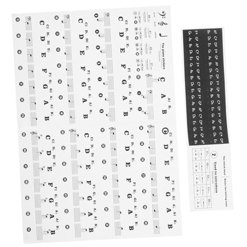 Gatuida Piano Keyboard Sticker Transparent Dünn Selbstklebend mit Notenaufklebern für Klavier Anfänger Einfache Installation und Rückstandslos Entfernbar Geeignet für Elektronische Tasten von Gatuida