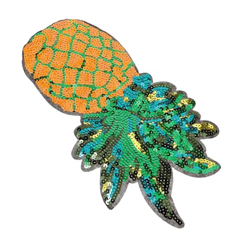 Gatuida Pineapple Shaped Sequin Patch Modischer Aufnäher für Kleidung Hüte und Rucksäcke Einfach Aufzubügeln für DIY Projekte Große Strapazierfähig von Gatuida