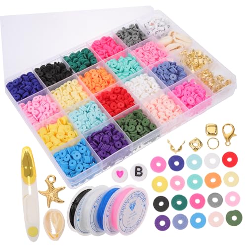 Gatuida Polymer Clay Perlen Farben Leicht Langlebig Flache DIY Schmuckperlen mit Elastischem Band Armband Bastelset für Schmuckkreationen für Pastell Designs und Armband Selbermachen Gatuida Polymer Clay Perlen Farben Leicht Langlebig Flache DIY Schmuckperlen mit Elastischem Band Armband Bastelset für Schmuckkreationen für Pastell Designs und Armband Selbermachen von Gatuida