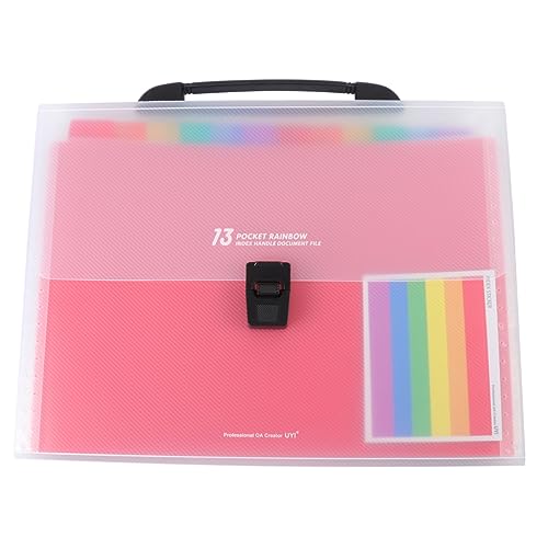 Gatuida Regenbogen Erweiterbarer Ordner mit Fächern Robuste Dokumententasche für Schule Büro und Zuhause Praktische und Tragbare Multilayer Dateiablage für Wichtige Unterlagen von Gatuida
