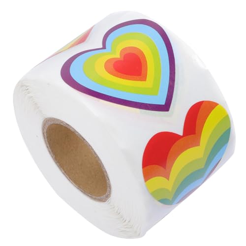 Gatuida Regenbogen Herz Aufkleber Rolle Selbstklebend Bunte Pride Sealing Sticker Für DIY Basteln Umschläge Dekoration Gatuida Regenbogen Herz Aufkleber Rolle Selbstklebend Bunte Pride Sealing Sticker Für DIY Basteln Umschläge Dekoration von Gatuida
