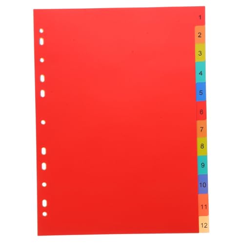 Gatuida Register Trennblätter Teilig Zahlenindex für Ringordner Notizbuch Organizer Wiederverwendbar Langlebig Pmma Material von Gatuida