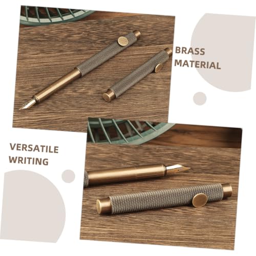 Gatuida Retro Messing Füllfederhalter Spitze Glattes Nachfüllbares Schreibgerät für Kalligraphie Künstler Studenten Tragbarer Kompakter Stift für Büro und Zuhause Gatuida Retro Messing Füllfederhalter Spitze Glattes Nachfüllbares Schreibgerät für Kalligraphie Künstler Studenten Tragbarer Kompakter Stift für Büro und Zuhause von Gatuida