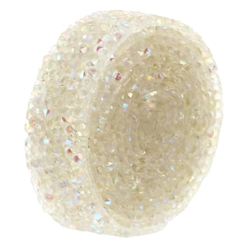Gatuida Rhinestone Band Transparent Weiß Selbstklebend Strassband für DIY Schmuck Bastelarbeiten Zuschneidbar Leicht und Vielseitig für Auto Handy Dekoration von Gatuida