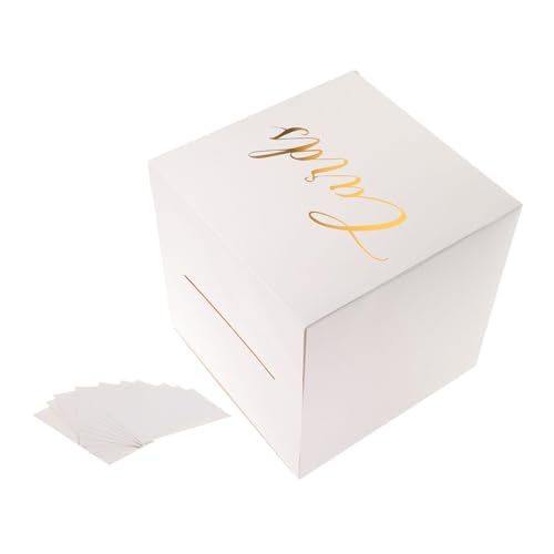 Gatuida Robuste Diy Box für und Weiß mit Goldprägung für Hochzeiten Brautpartys und Geburtstagsfeiern Weißer Karten von Gatuida