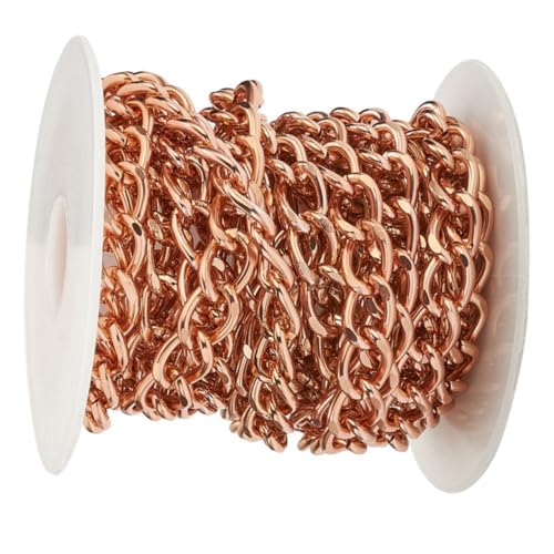 Gatuida Rosegold Aluminiumkette Glatte DIY Schmuckkette für Kleidung Taschen Zubehör Handarbeit Anhänger Hängende Kette Garment Accessory Gatuida Rosegold Aluminiumkette Glatte DIY Schmuckkette für Kleidung Taschen Zubehör Handarbeit Anhänger Hängende Kette Garment Accessory von Gatuida