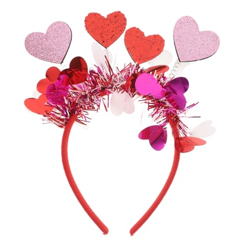 Gatuida Rotes Valentinstag Stirnband mit Pailletten Herzförmiger Cupid Kopfschmuck für Frauen und Mädchen Glitzerndes Haarband für Hochzeit Fotoshooting und Romantische Anlässe von Gatuida