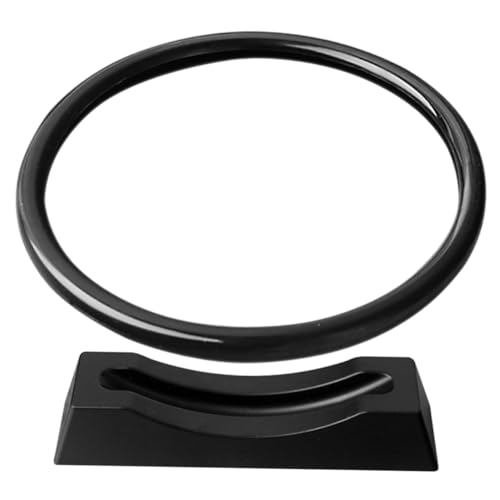 Gatuida Sandbild Bilderrahmen DIY Flowing Sand Art Rahmen mit Schwarzem Kunststoffsockel und Lederband für Runde Glasrahmen Dekorativ für Zuhause Büro Schreibtisch von Gatuida