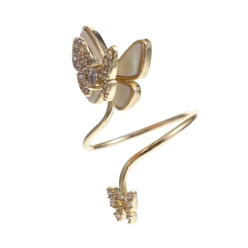 Gatuida Schmetterling Fingerring Damen Modeschmuck Goldfarben Kreative Nagelkunst Dekoration Einzigartiges Design Langlebig Sicher Für Alltag und Gatuida Schmetterling Fingerring Damen Modeschmuck Goldfarben Kreative Nagelkunst Dekoration Einzigartiges Design Langlebig Sicher Für Alltag und von Gatuida