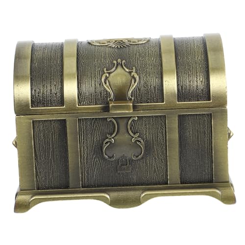 Gatuida Schmuckschatulle Aus Metall Vintage Stil Mit Deckel Schatzkiste Metallbox Schmuckaufbewahrungsbox Für Halsketten Armbänder Ohrringe von Gatuida