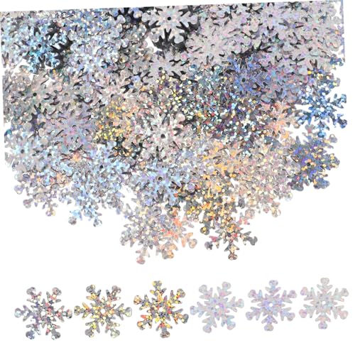Gatuida Schneeflocken glitzer konfetti mit irisierendem Schimmer Bastel glitzer für DIY Ohrringe und Weihnachtsdekoration Funkelnde Pailletten für Winterpartys und Festliche Tischdeko von Gatuida