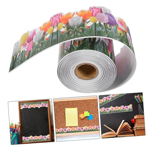 Gatuida Selbstklebender Tulpen bordürenaufkleber Abtrennbares Blumenrandpapier für Tafel Pinnwanddekoration Wiederverwendbarer Rahmensticker für Schule und Party Gatuida Selbstklebender Tulpen bordürenaufkleber Abtrennbares Blumenrandpapier für Tafel Pinnwanddekoration Wiederverwendbarer Rahmensticker für Schule und Party von Gatuida
