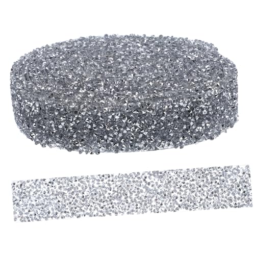 Gatuida Selbstklebendes Strassband Silberweiß Breit Hochwertige Kristall Rhinestone Streifen mit Starkem Halt für Kleidung Schmuck und DIY Basteln Einfach Zuschneidbar und Langlebig von Gatuida