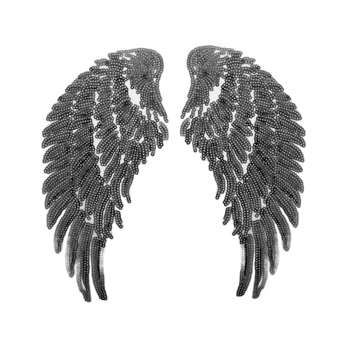 Gatuida Sequin Wings Patch für DIY Kleidung Schwarze Engelsflügel Aufnäher Handgenäht oder Aufbügelbar für Kostüme Hochzeiten und Kreative Projekte Gatuida Sequin Wings Patch für DIY Kleidung Schwarze Engelsflügel Aufnäher Handgenäht oder Aufbügelbar für Kostüme Hochzeiten und Kreative Projekte von Gatuida