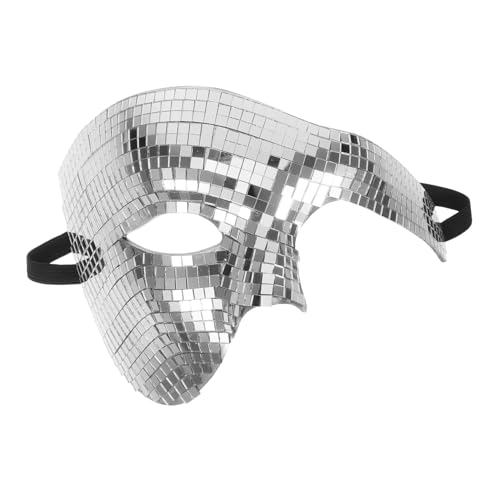 Gatuida Silberne Disco Halbgesichtsmaske Glitzerndes Leichtes Party Kostüm Accessoire für Halloween Karneval Dj Bühne und Tanzveranstaltungen Komfortabel und Atmungsaktiv für Damen und Gatuida Silberne Disco Halbgesichtsmaske Glitzerndes Leichtes Party Kostüm Accessoire für Halloween Karneval Dj Bühne und Tanzveranstaltungen Komfortabel und Atmungsaktiv für Damen und von Gatuida